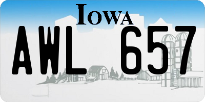 IA license plate AWL657