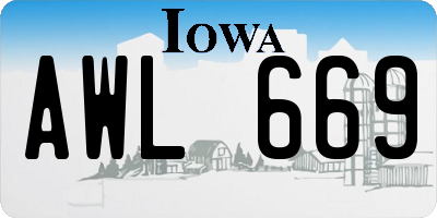 IA license plate AWL669
