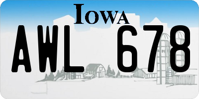 IA license plate AWL678