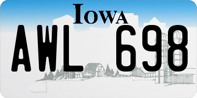 IA license plate AWL698