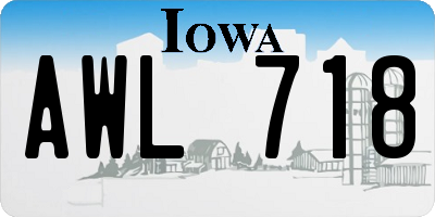 IA license plate AWL718