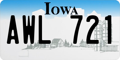 IA license plate AWL721