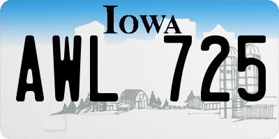 IA license plate AWL725