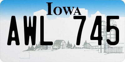 IA license plate AWL745