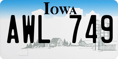 IA license plate AWL749