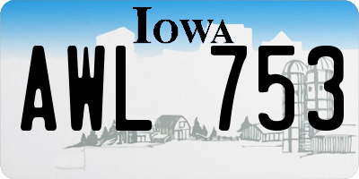 IA license plate AWL753