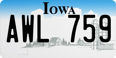 IA license plate AWL759