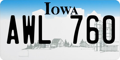 IA license plate AWL760