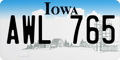 IA license plate AWL765