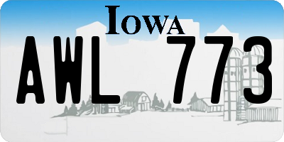 IA license plate AWL773