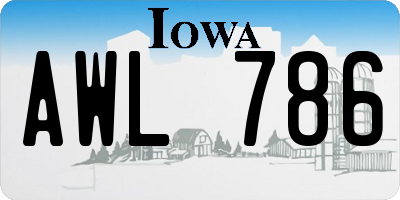 IA license plate AWL786