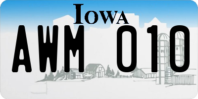 IA license plate AWM010
