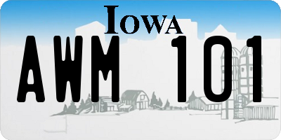 IA license plate AWM101