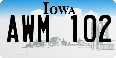 IA license plate AWM102