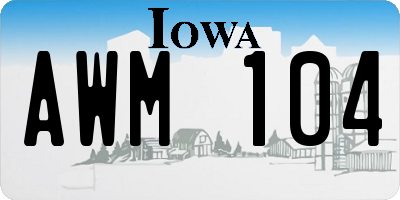 IA license plate AWM104
