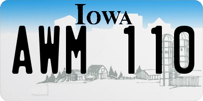 IA license plate AWM110