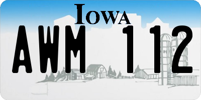 IA license plate AWM112