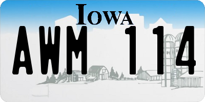 IA license plate AWM114