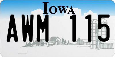 IA license plate AWM115