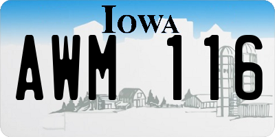 IA license plate AWM116