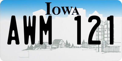 IA license plate AWM121