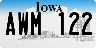 IA license plate AWM122