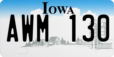 IA license plate AWM130