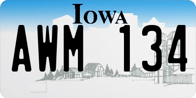 IA license plate AWM134