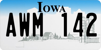 IA license plate AWM142