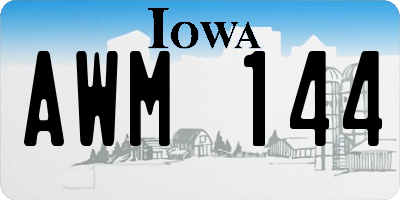 IA license plate AWM144