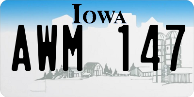 IA license plate AWM147