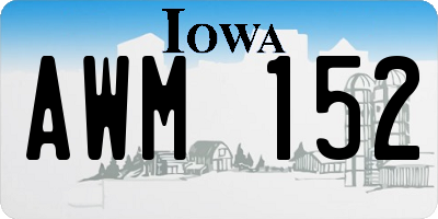 IA license plate AWM152