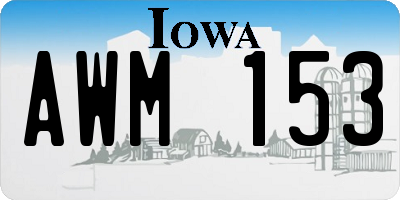 IA license plate AWM153