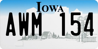 IA license plate AWM154