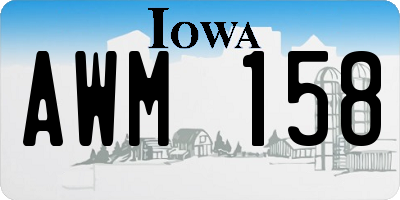 IA license plate AWM158