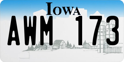 IA license plate AWM173