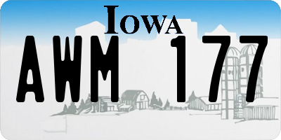 IA license plate AWM177