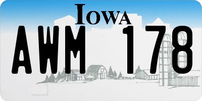 IA license plate AWM178