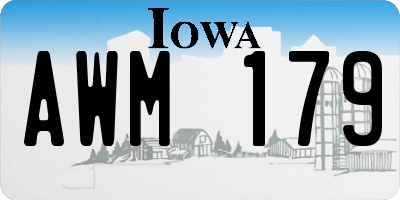 IA license plate AWM179