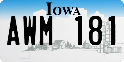 IA license plate AWM181