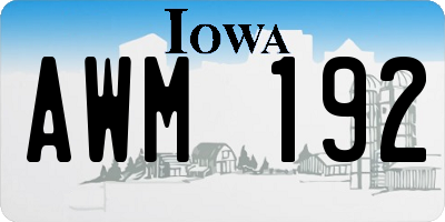 IA license plate AWM192