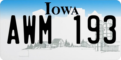 IA license plate AWM193