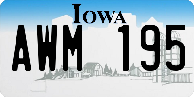 IA license plate AWM195