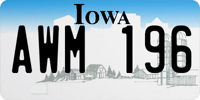 IA license plate AWM196