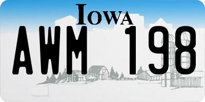 IA license plate AWM198