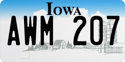 IA license plate AWM207