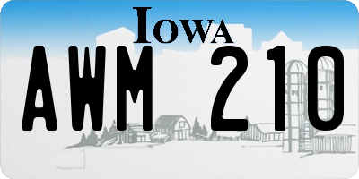 IA license plate AWM210