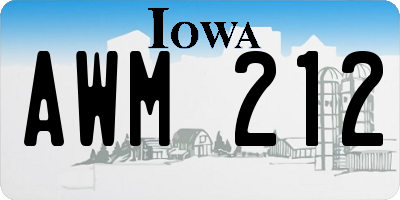 IA license plate AWM212