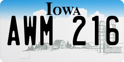 IA license plate AWM216