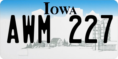 IA license plate AWM227